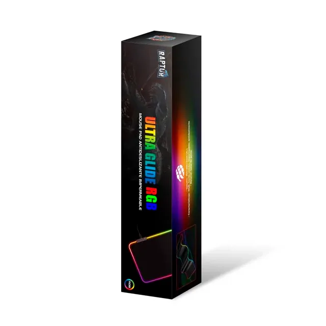 Mouse Pad Gamer Raptor Ultra Glide RGB Antideslizante Impermeable XL (900x400x3mm) (3040)