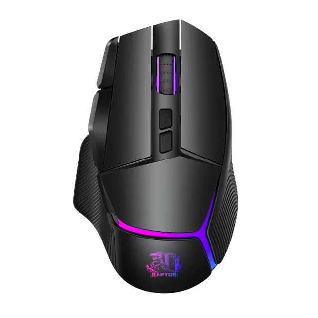 Mouse Gamer Raptor Storm Grip Wireless 9 botones 24000dpi retroiluminado c/soft Black (2982)