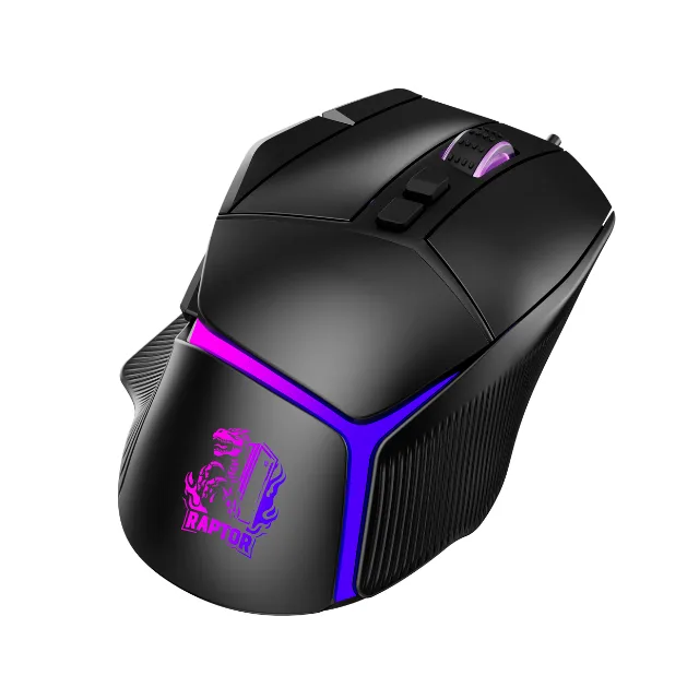 Mouse Gamer Raptor Storm Grip Wireless 9 botones 24000dpi retroiluminado c/soft Black (2982)