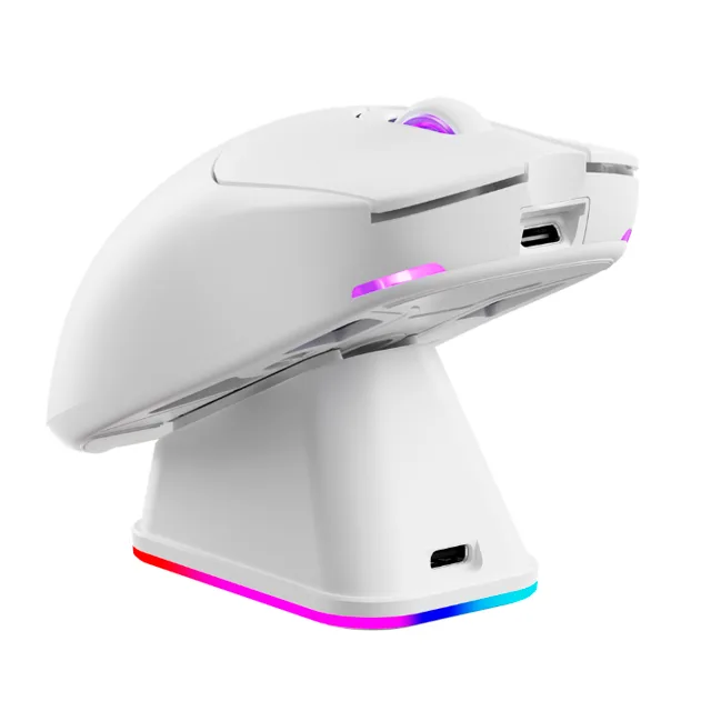 Mouse Gamer Raptor Storm Grip Wireless 4 botones 24000dpi c/base cargadora White (2999)