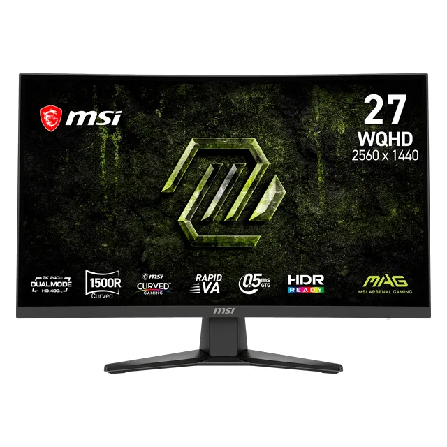 MONITOR GAMER MSI MAG 275CQDF X24 27 WQHD RAPID VA 240HZ 0.5MS HDMI/DP