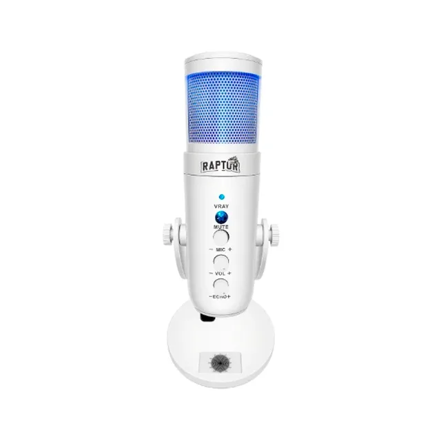 Microfono Raptor Vox PRO RGB USB p/Streaming White
