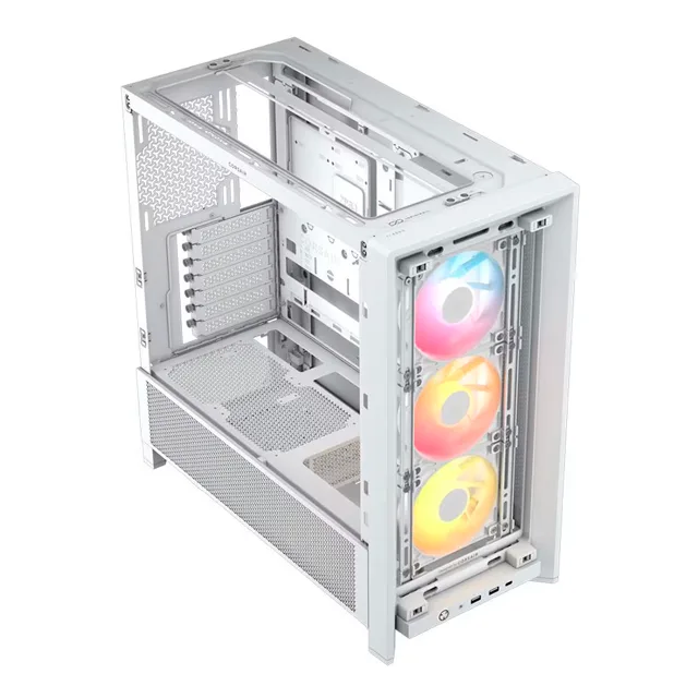 Gabinete Corsair 4000D FRAME LCD RS ARGB White Pantalla Táctil Templado 4x120mm ARGB