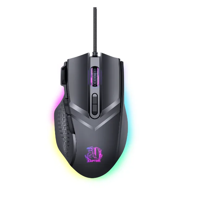 Combo Raptor Teclado Membrana 104 Teclas + Mouse RGB 7200 DPI + Mouse Pad S + Auricular 3.5