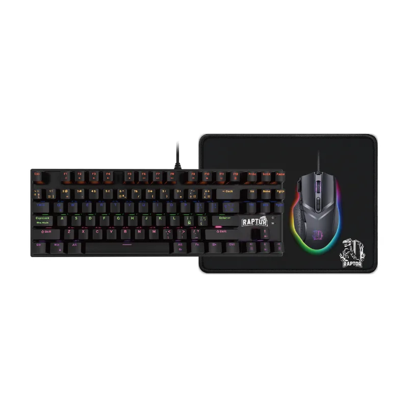 Combo Raptor Teclado Mecánico 87 Teclas + Mouse RGB 7200 DPI + Mouse Pad S — foto 4