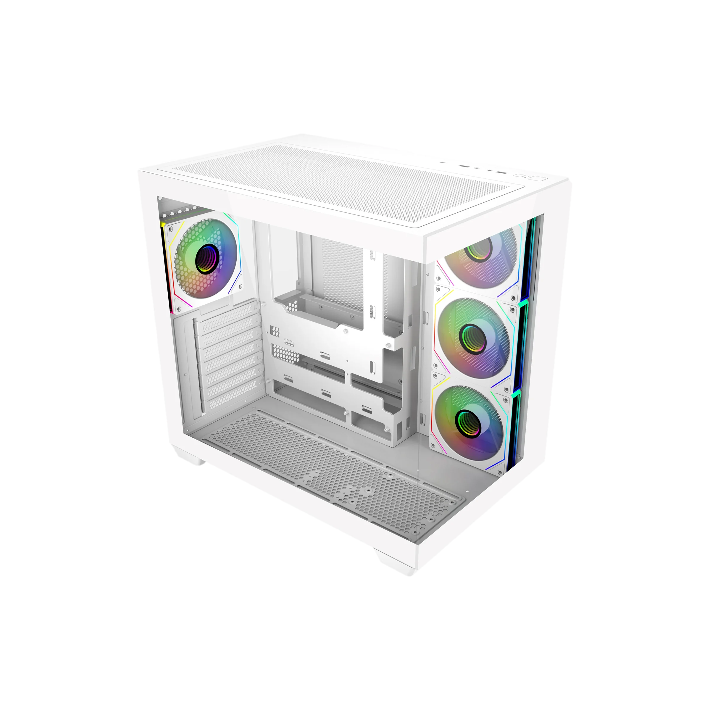Gabinete Cooler Master 681 White Panoramic Templado 4x120mm ARGB