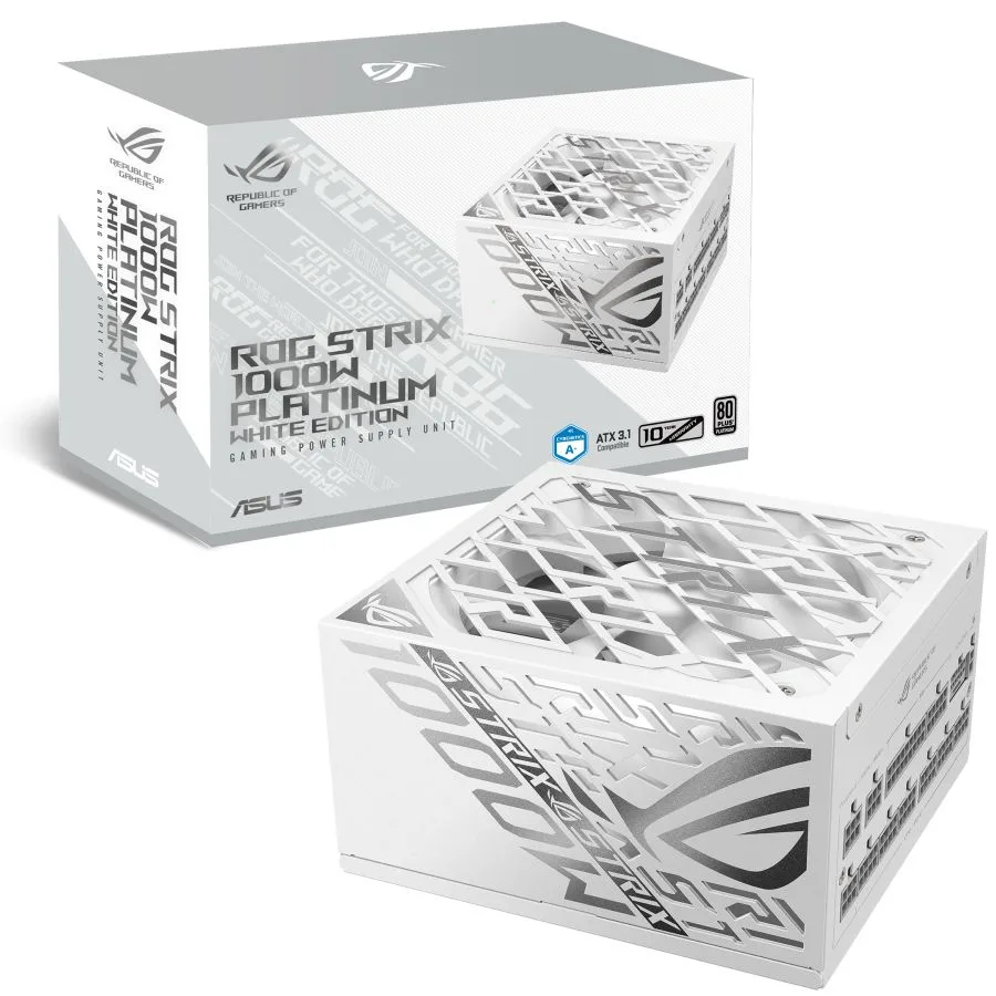 FUENTE ASUS ROG STRIX 1000W WHITE 80 PLUS PLATINUM FULL MODULAR ATX 3.1 PCIE 5.1