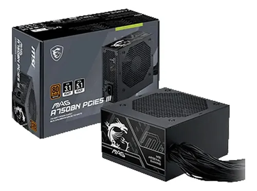 Fuente MSI MAG A750BN PCIE5 III 750W 80 Plus Bronze ATX 3.1 PCIe 5.1