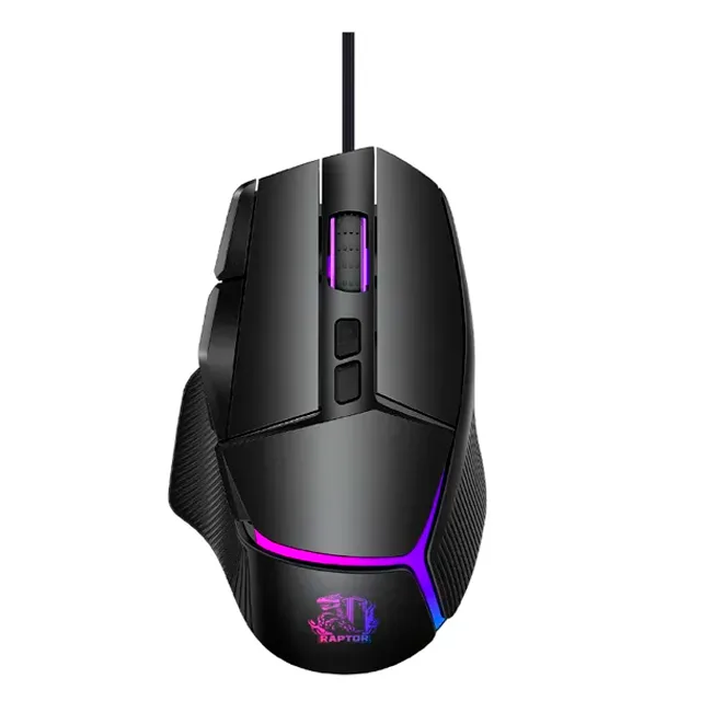 MOUSE RAPTOR STORM GRIP BLACK 9 BOTONES RETROILUMINADO 8000 DPI