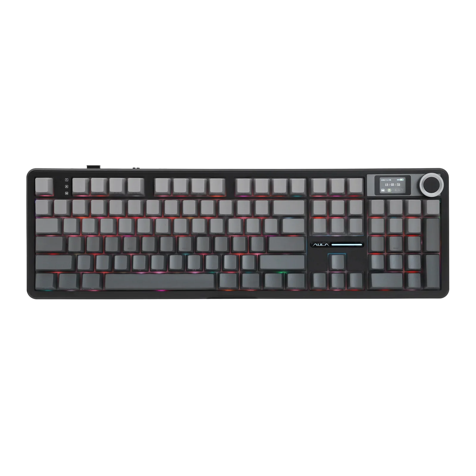 Teclado Aula F108 Pro Black Degrade Mecánico Wireless Full RGB Switch Rain Drop