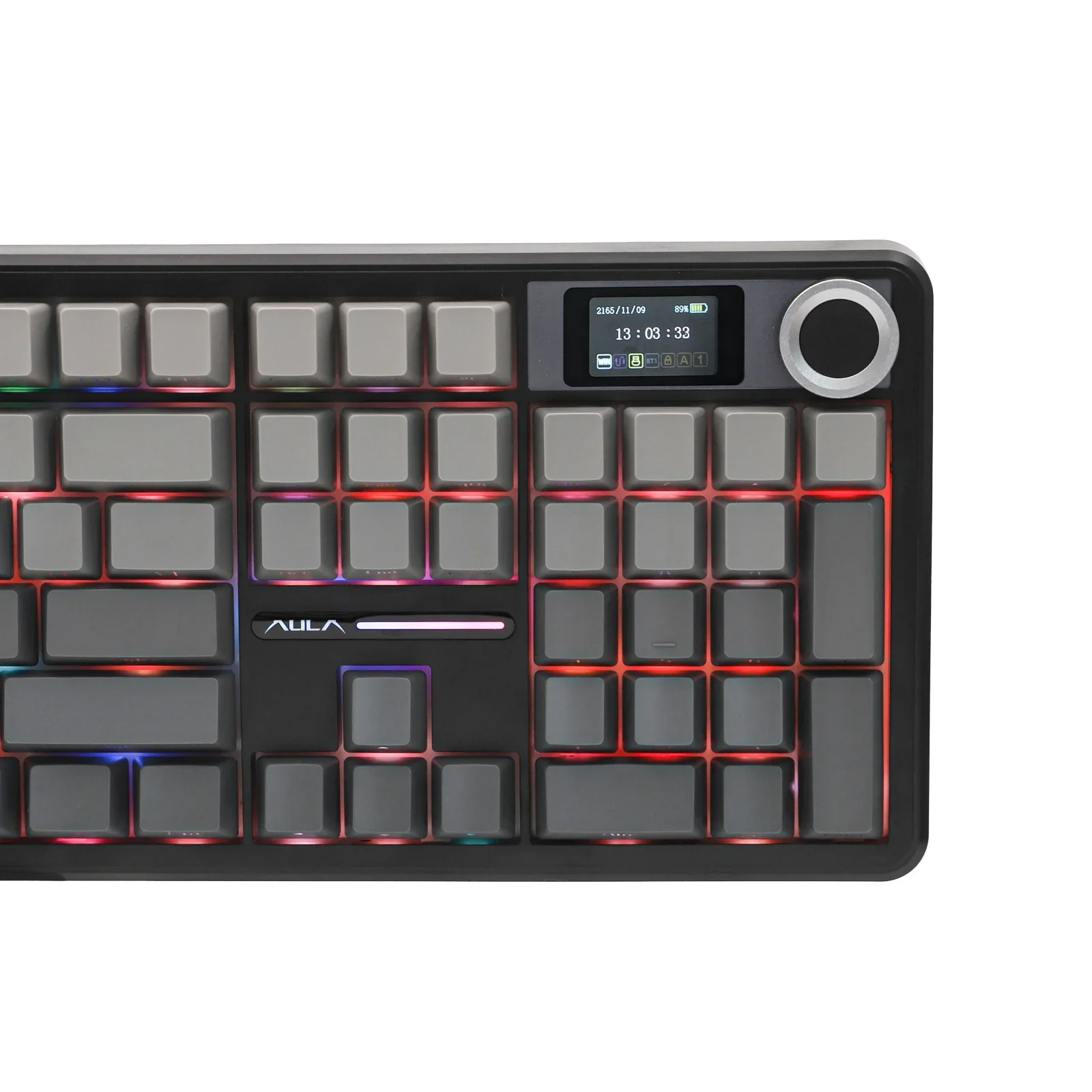 Teclado Aula F108 Pro Black Degrade Mecánico Wireless Full RGB Switch Rain Drop