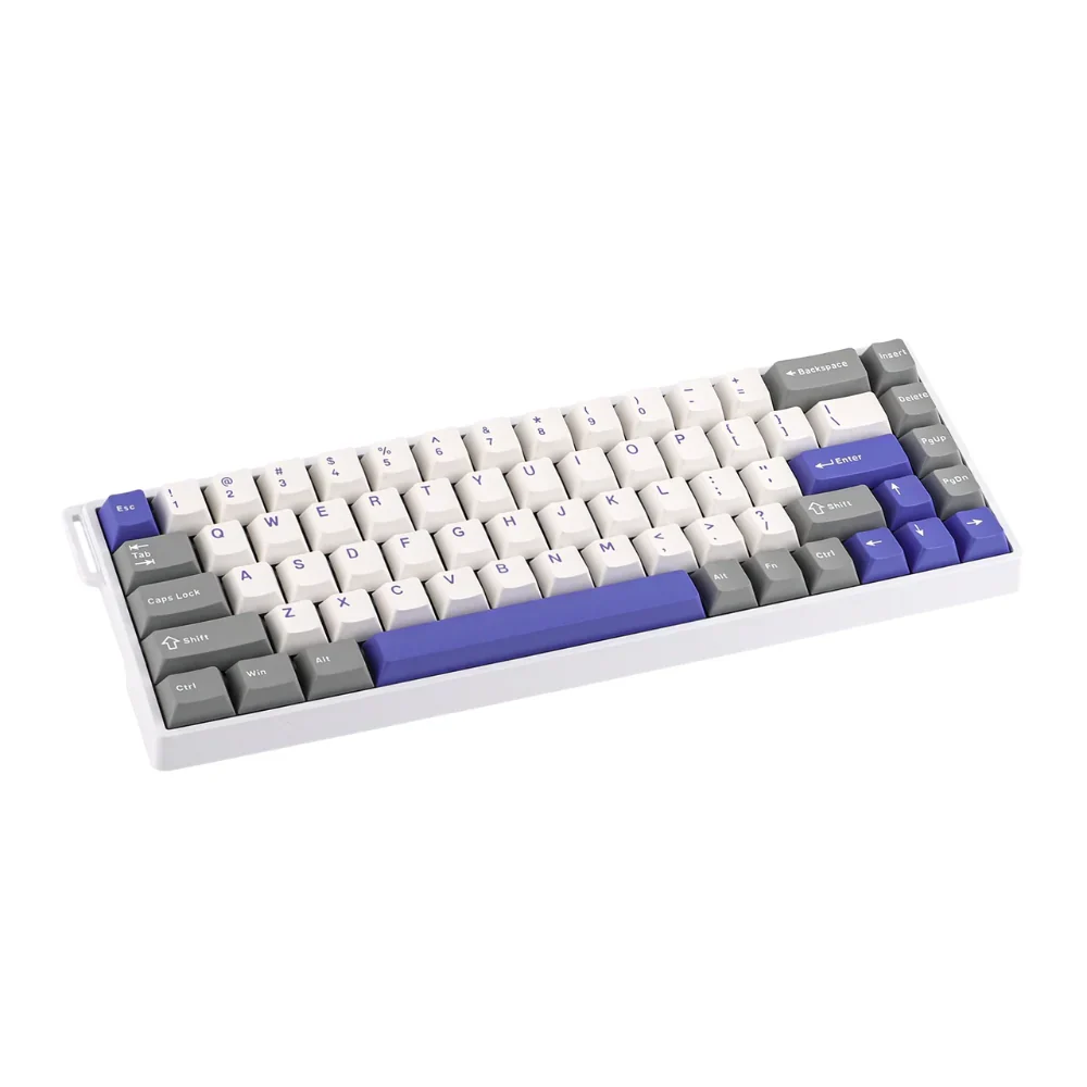 TECLADO AULA WIN68HE MAX WHITE BLUE GREY MAGNÉTICO SWITCH WING CHUN