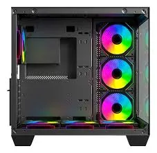 Gabinete Sentey Bearer PRO Black Templado 7x120mm ARGB