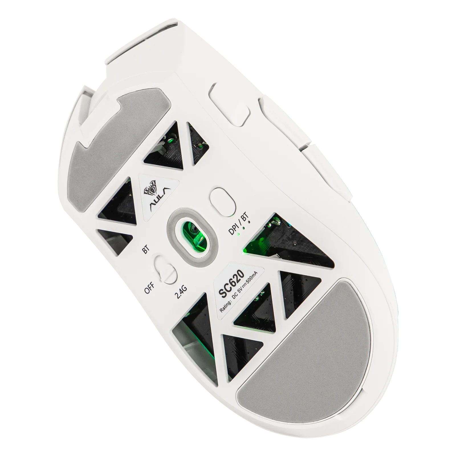Mouse Aula SC620 Blanco RGB Wireless/Wired 12000 DPI