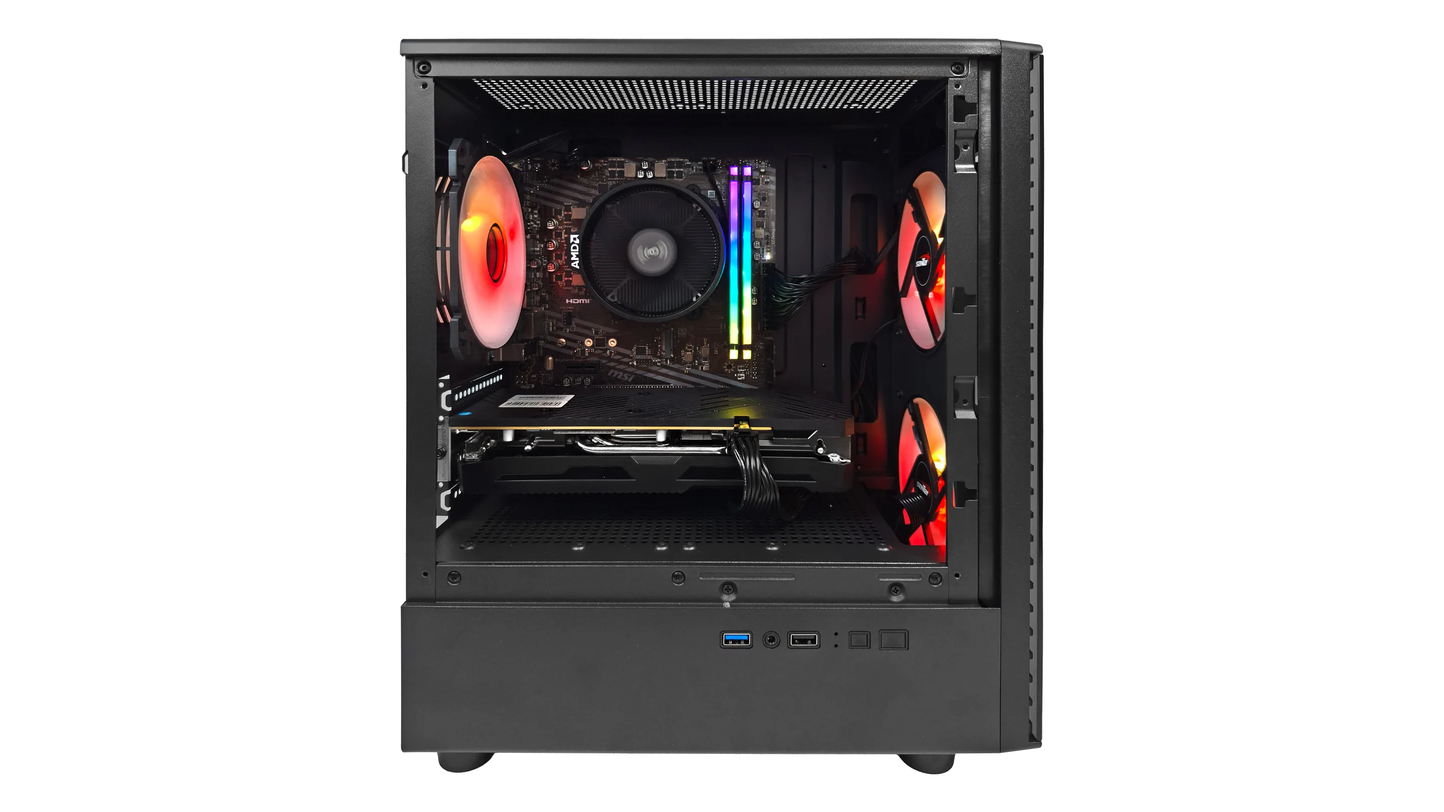 Gabinete Sentey T5 Black Templado 3x120mm ARGB