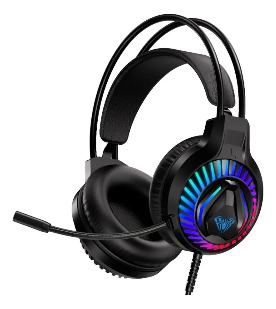 Auricular Aula S605 Negro 3.5mm + USB RGB