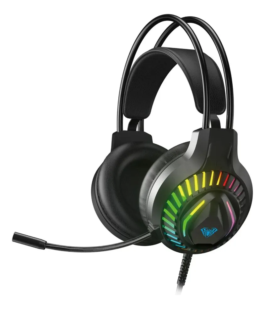 Auricular Aula S605 Negro 3.5mm + USB RGB