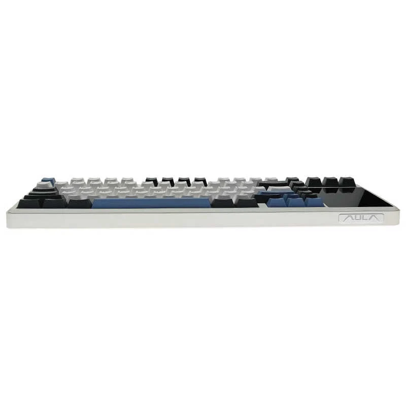 Teclado Aula L99 Dark Grey White Blue LCD Wireless 98% RGB Switch Rain Drop