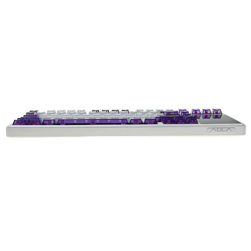 Teclado Aula L99 Semi Transparente Purple White LCD Wireless 98% RGB