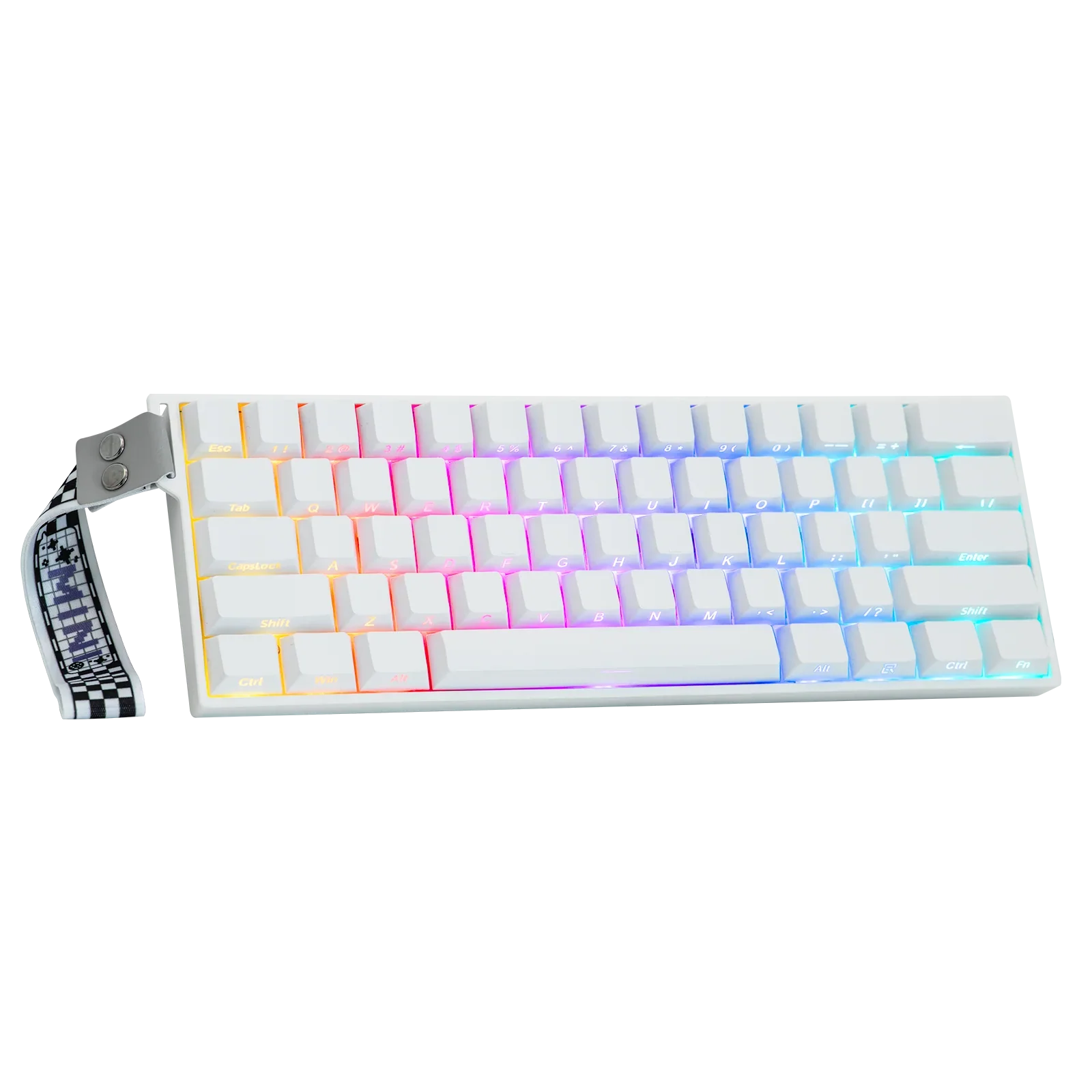 Teclado Aula MINI60 HE Pro White Magnético Wireless 60% RGB Switch Mistcloud