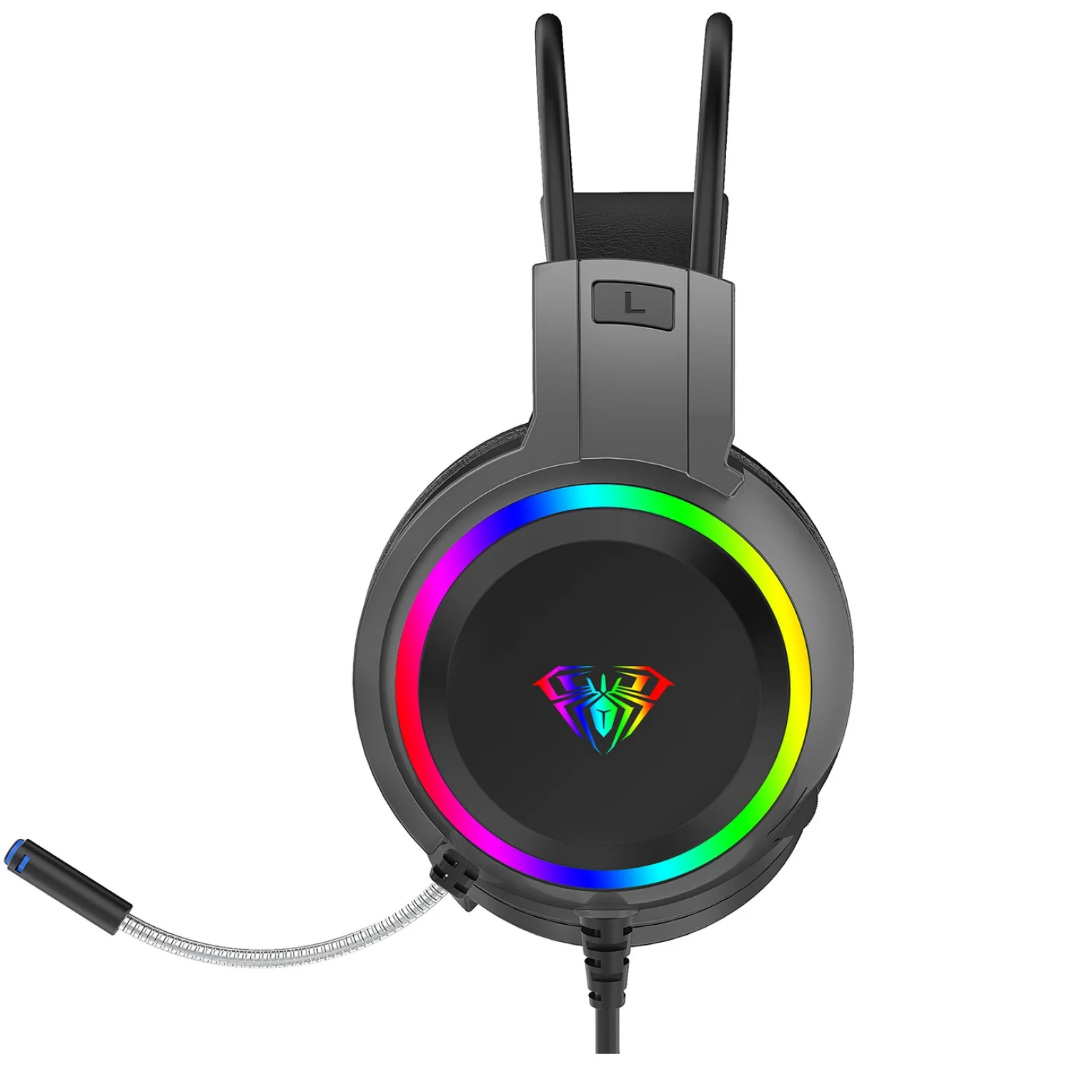 Auricular Aula S608 Black 3.5mm + USB RGB 