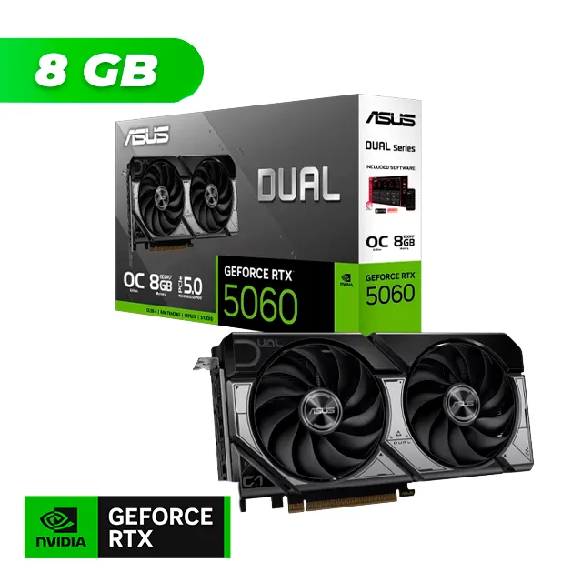 PLACA DE VIDEO ASUS NVIDIA GEFORCE RTX 5060 DUAL EVO OC 8GB GDDR7