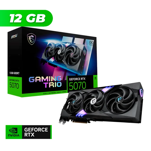 PLACA DE VIDEO MSI NVIDIA GEFORCE RTX 5070 GAMING TRIO OC 12GB GDDR7