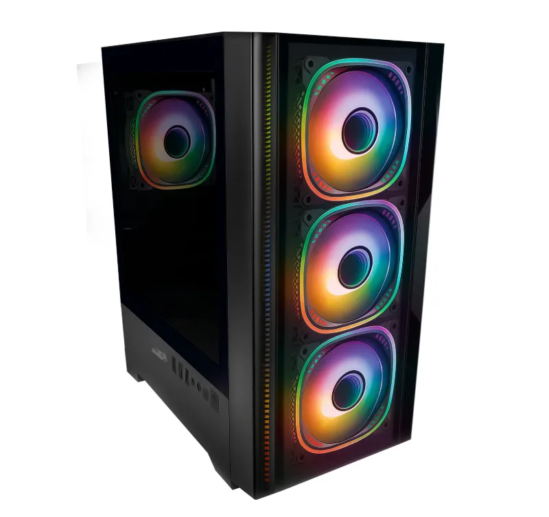 GABINETE SENTEY T15 BLACK TEMPLADO MESH 4X120MM ARGB