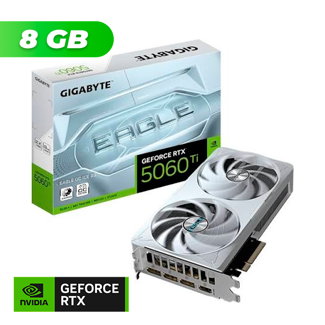 PLACA DE VIDEO GIGABYTE NVIDIA GEFORCE RTX 5060 TI EAGLE OC ICE 8GB GDDR7