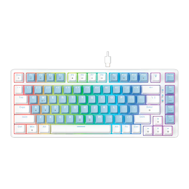 TECLADO FANTECH ATOM X83 MK612 RGB AME BLUE MECÁNICO 75% SWITCH TARO INGLÉS