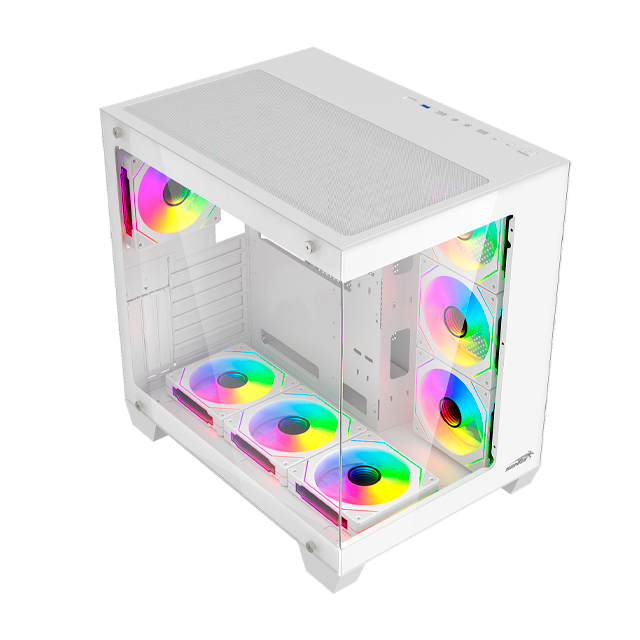 Gabinete Sentey Bearer PRO White Templado 7x120mm ARGB — foto 2
