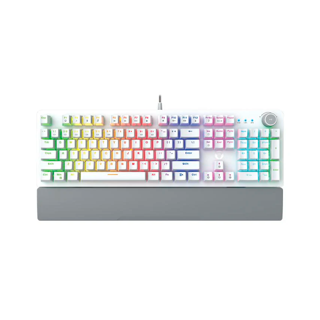 SPRING SALE TECLADO FANTECH MAXPOWER MK853V2 RGB WHITE MECÁNICO SWITCH RED INGLÉS