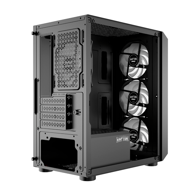 Gabinete Raptor Infinity Glass Templado 4x12cm RGB