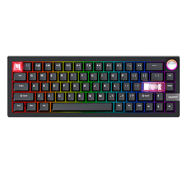 SPRING SALE TECLADO FANTECH MAXFIT6 MK920 RGB BLACK WIRELESS BLUETOOTH MECÁNICO 65% VIA SWITCH BROWN INGLÉS