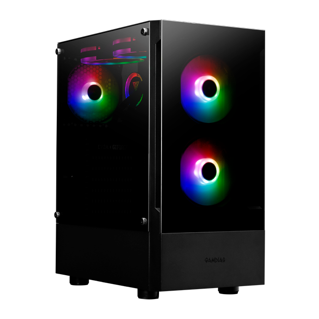 SPRING SALE GABINETE GAMDIAS TALOS E3 BLACK TEMPLADO 3X12CM ARGB