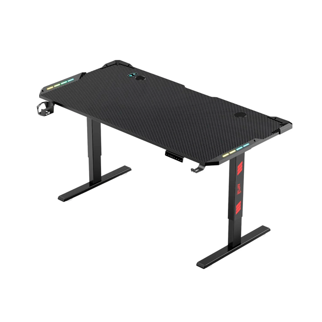 ESCRITORIO GAMER RAPTOR GLOW STATION RGB ELEVACIÓN + PORTAVASOS + SOPORTE AURICULARES