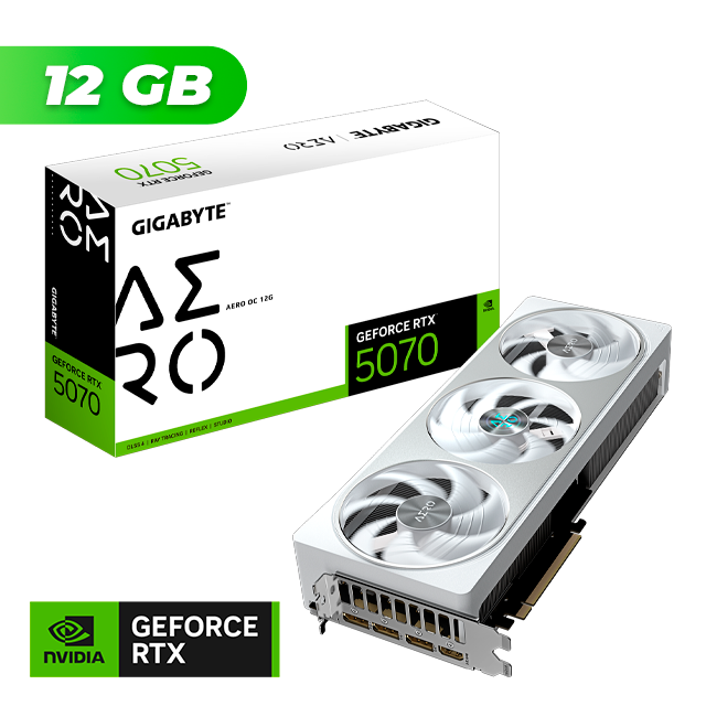 PLACA DE VIDEO GIGABYTE NVIDIA GEFORCE RTX 5070 AERO OC 12GB GDDR7 + CONTROL RESONANT BUNDLE