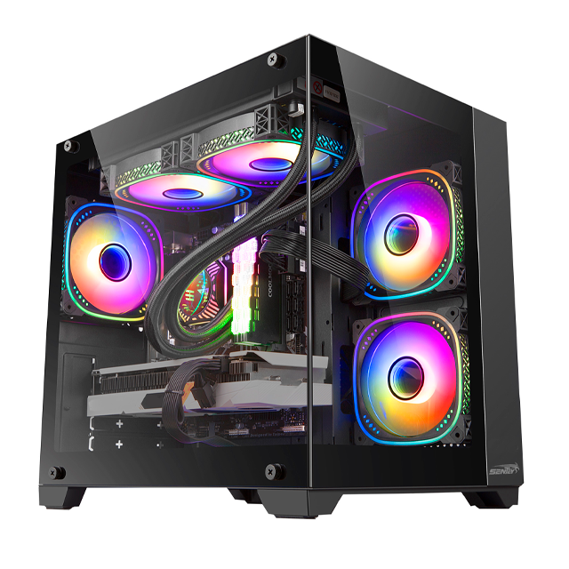GABINETE SENTEY A10 GS-8000 BLACK TEMPLADO 5X12CM ARGB