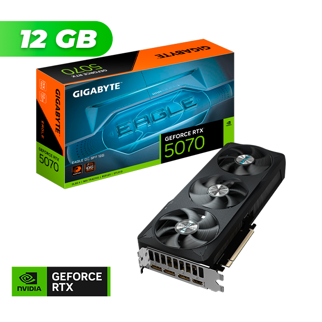 PLACA DE VIDEO GIGABYTE NVIDIA GEFORCE RTX 5070 EAGLE OC 12GB GDDR7 + CONTROL RESONANT BUNDLE