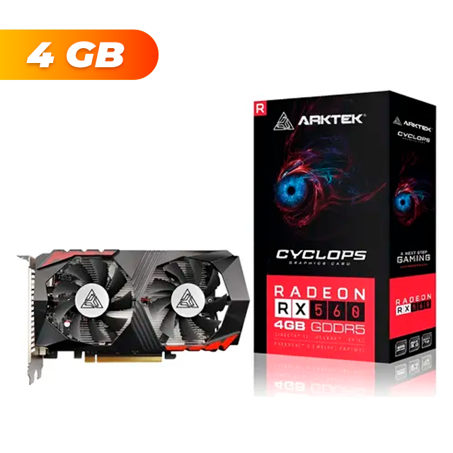PLACA DE VIDEO ARKTEK RADEON RX 560 CYCLOPS 4GB GDDR5