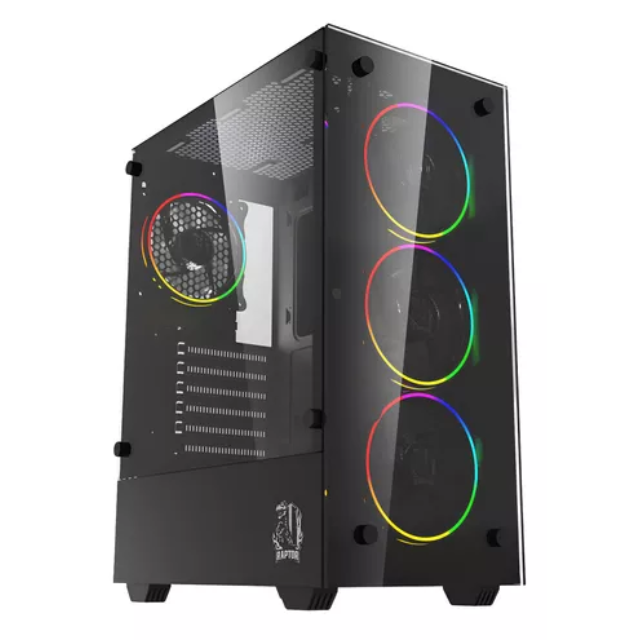 GABINETE RAPTOR SENTINEL TEMPLADO 4X12CM RGB