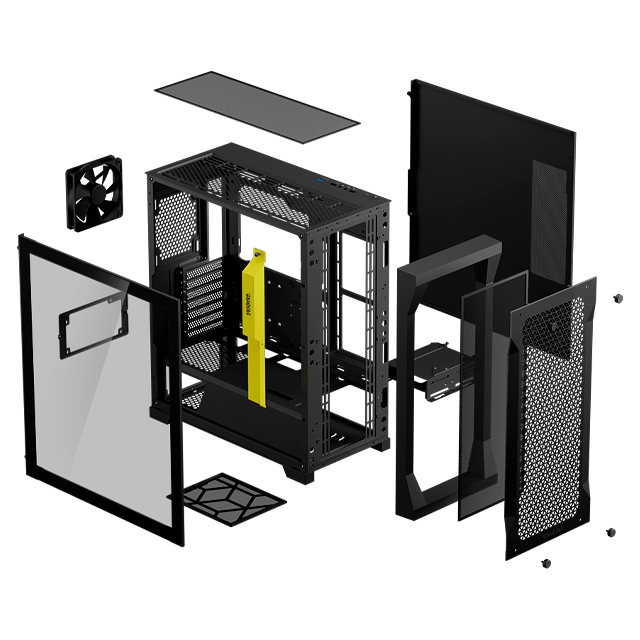 Gabinete Gamdias Athena P1 Lite Black Templado Mesh 1x12cm
