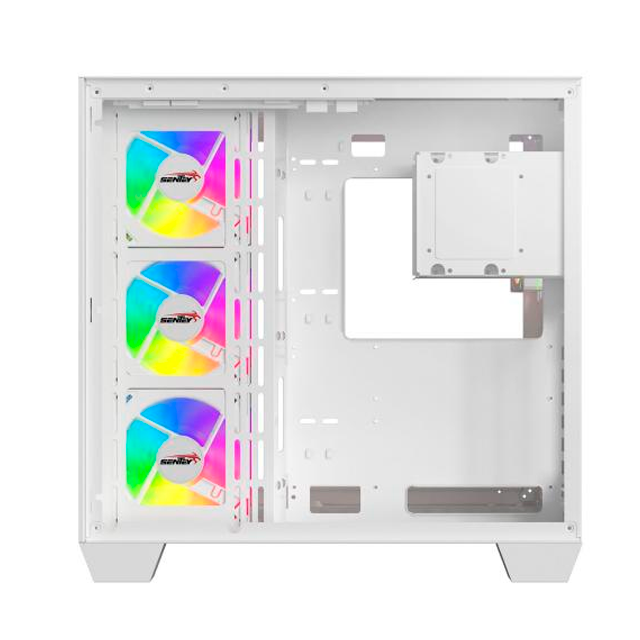Gabinete Sentey Bearer PRO White Templado 7x120mm ARGB — foto 3