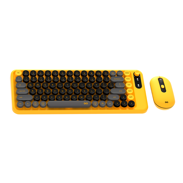 KIT TECLADO Y MOUSE FANTECH GO MOCHI85 WK898 YELLOW INALÁMBRICO BLUETOOTH 65% INGLÉS