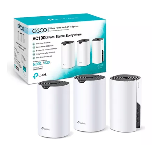Sistema WiFi Mesh TP-Link Deco S7 Pack X3 AC1900 Dual Band Gigabit