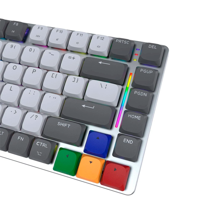 Teclado Fantech Maxfit Air83 MK915 Grey Low Profile Wireless Mecánico 75% Switch Red Inglés