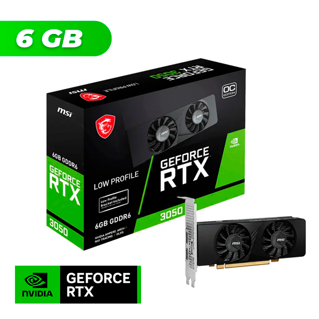 PLACA DE VIDEO MSI NVIDIA GEFORCE RTX 3050 LOW PROFILE OC 6GB GDDR6