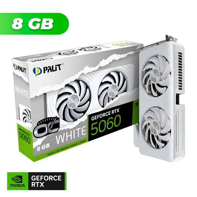 PLACA DE VIDEO PALIT NVIDIA GEFORCE RTX 5060 WHITE OC 8GB GDDR7