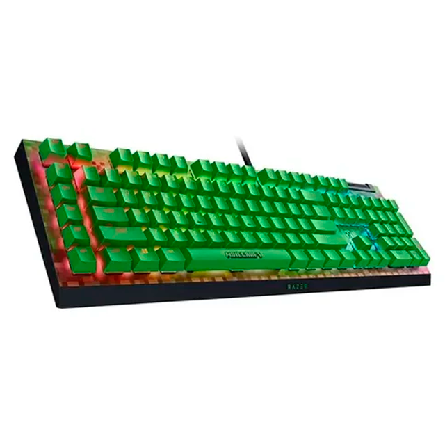 TECLADO RAZER BLACKWIDOW V4 X MINECRAFT EDITION GREEN SWITCH INGLES