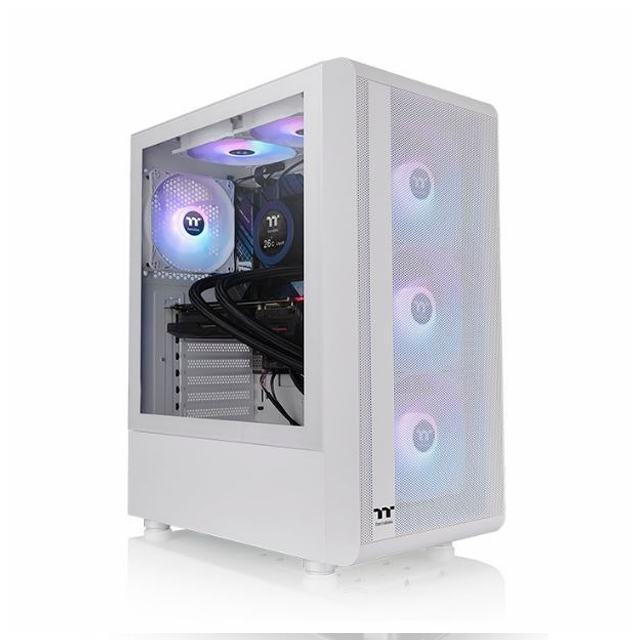 GABINETE THERMALTAKE S200 TEMPLADO WHITE ARGB 3X12CM